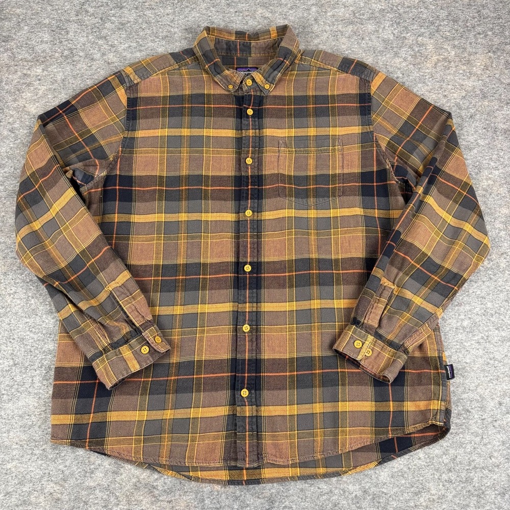 Patagonia Bluffside Button Up Shirt Long Sleeve Plaid Organic‎ Cotton Mens XL